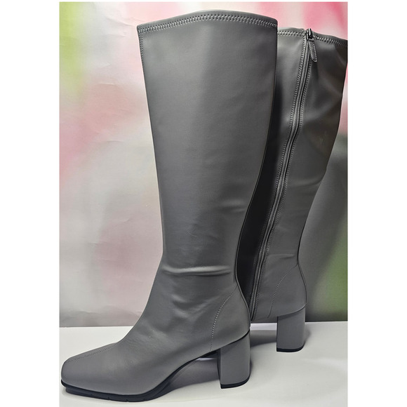 AEROSOLES Women's Micah Block Heel  Tall Boots  Size 10 Gray NWT - Picture 1 of 6